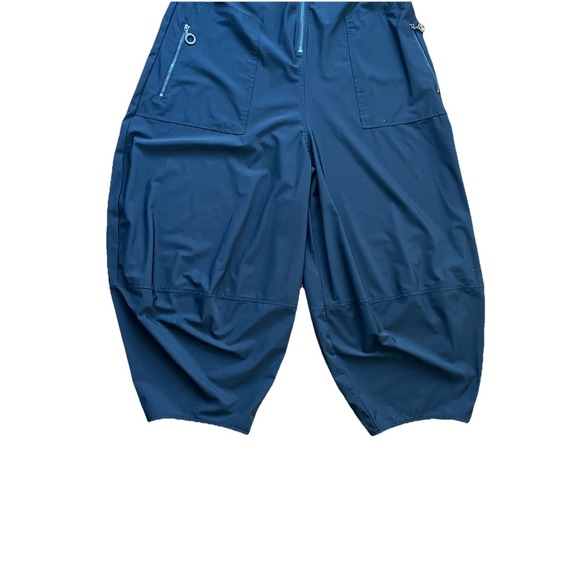 IC By Connie K Jumpsuit Women Barrel Leg Zip Up Lightweight Stretch Black Medium - Picture 4 of 11